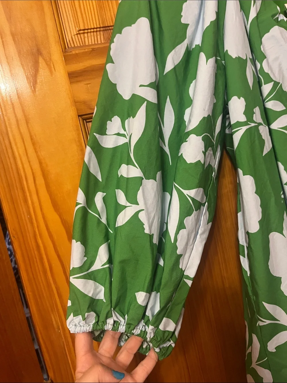 kate spade Green and White Floral Puff-Sleeve mini Dress